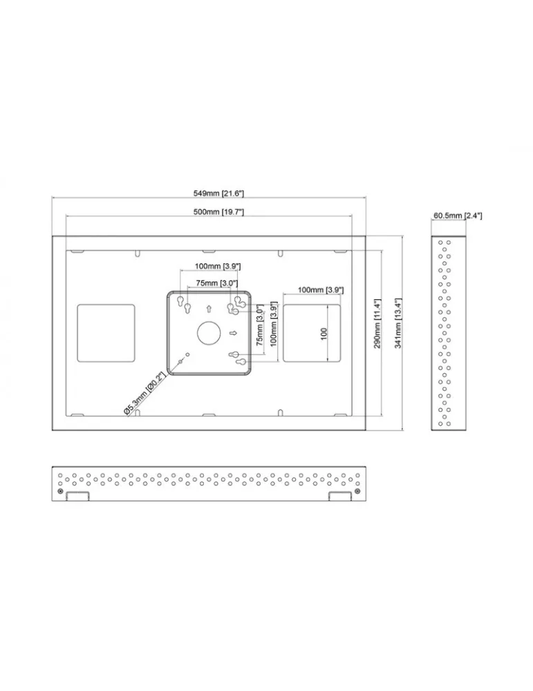 MULTIBRACKETS 1041 Caisson Multibrackets Enclosure LG22SM3G - écran 22"