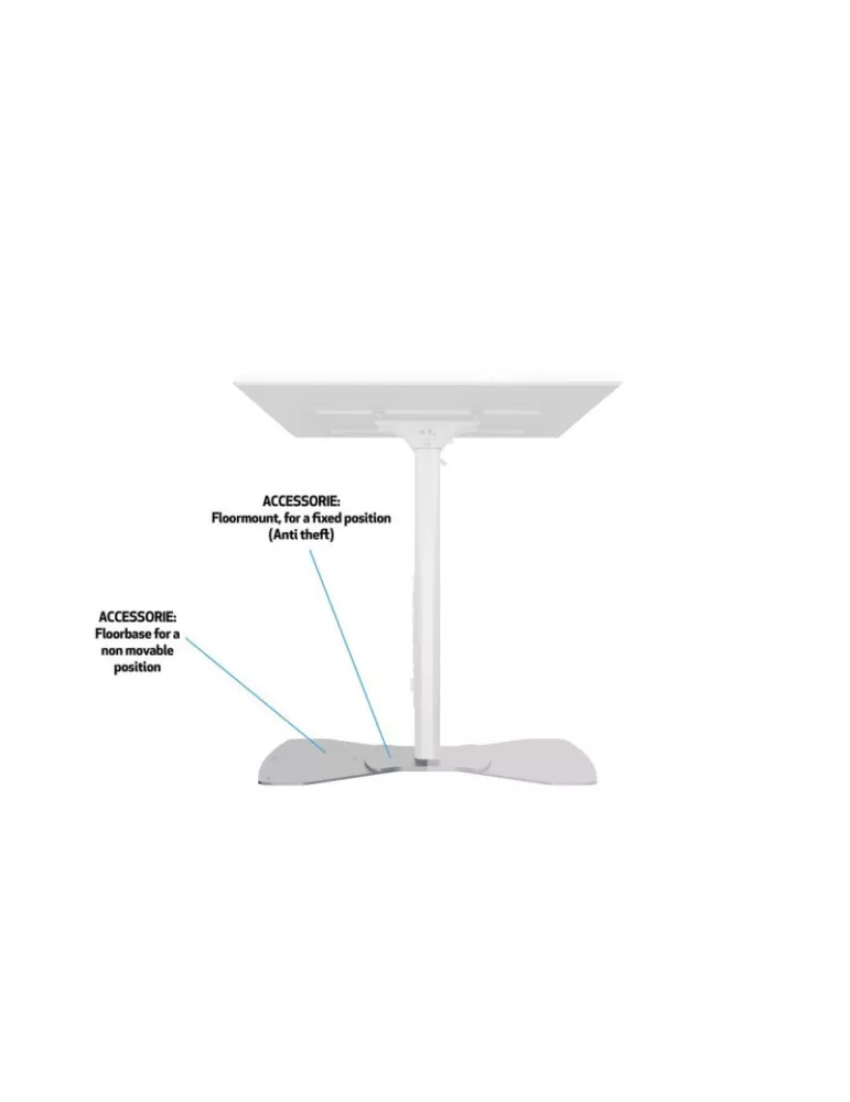 MULTIBRACKETS 7420 Bodenständer zum Fixieren neigbar Multibrackets Public Display Stand 110 HD Floorbase Single Silver-Bildsch
