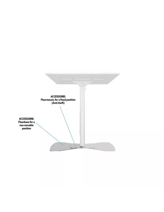 MULTIBRACKETS 7420 Support sol a fixer inclinable Multibrackets Public Display Stand 110 HD Floorbase Single Silver-écran 32 -