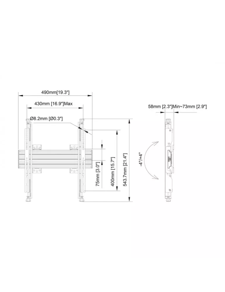 MULTIBRACKETS 4080 Support mural réglable Multibrackets Wallmount Pro MBW1U 400 Micro Adjustable Black - écran 32"-65" VESA Max