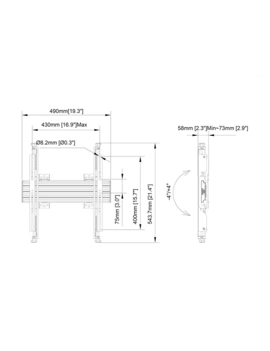 MULTIBRACKETS 4080 Support mural réglable Multibrackets Wallmount Pro MBW1U 400 Micro Adjustable Black - écran 32"-65" VESA Max