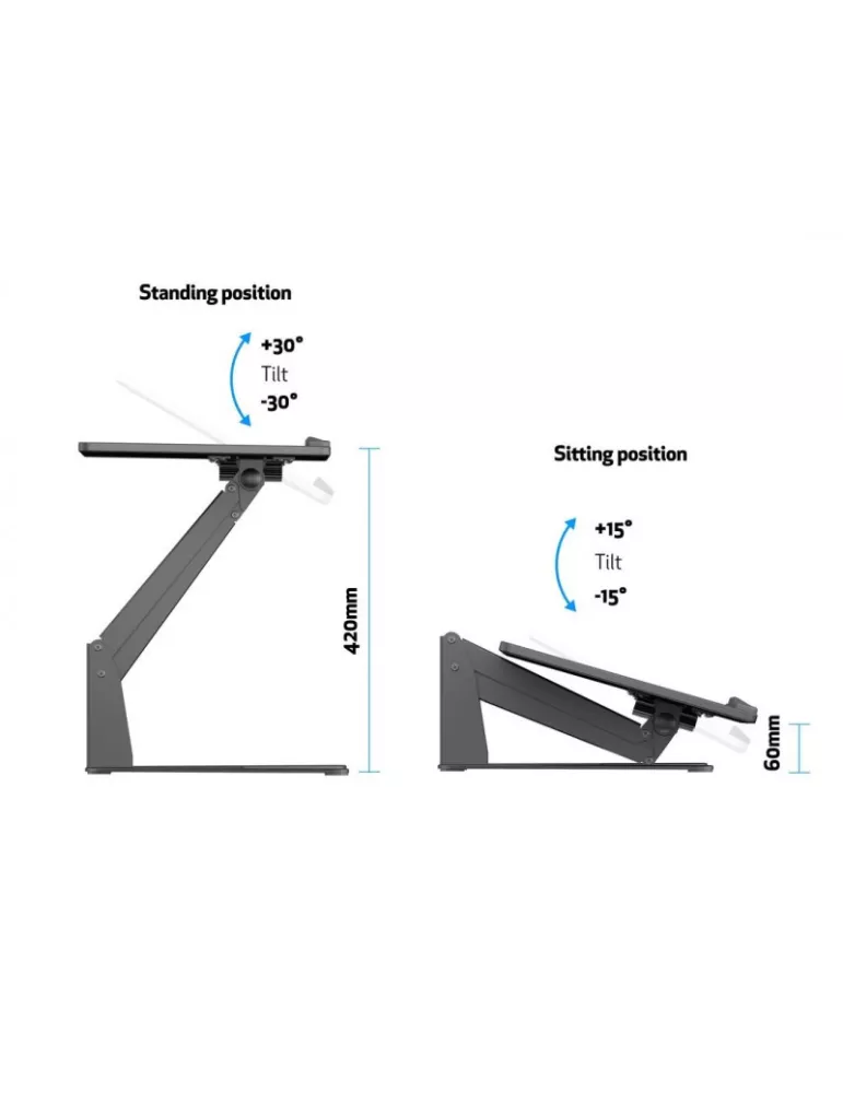 MULTIBRACKETS 9127 Computer table stand Multibrackets Laptop Workstation Charge 10Kg MULTIBRACKETS MUL9127 | MusicGoodDeal