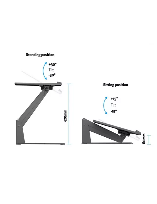 MULTIBRACKETS 9127 Support de table pour ordinateur Multibrackets Laptop Workstation Charge 10Kg