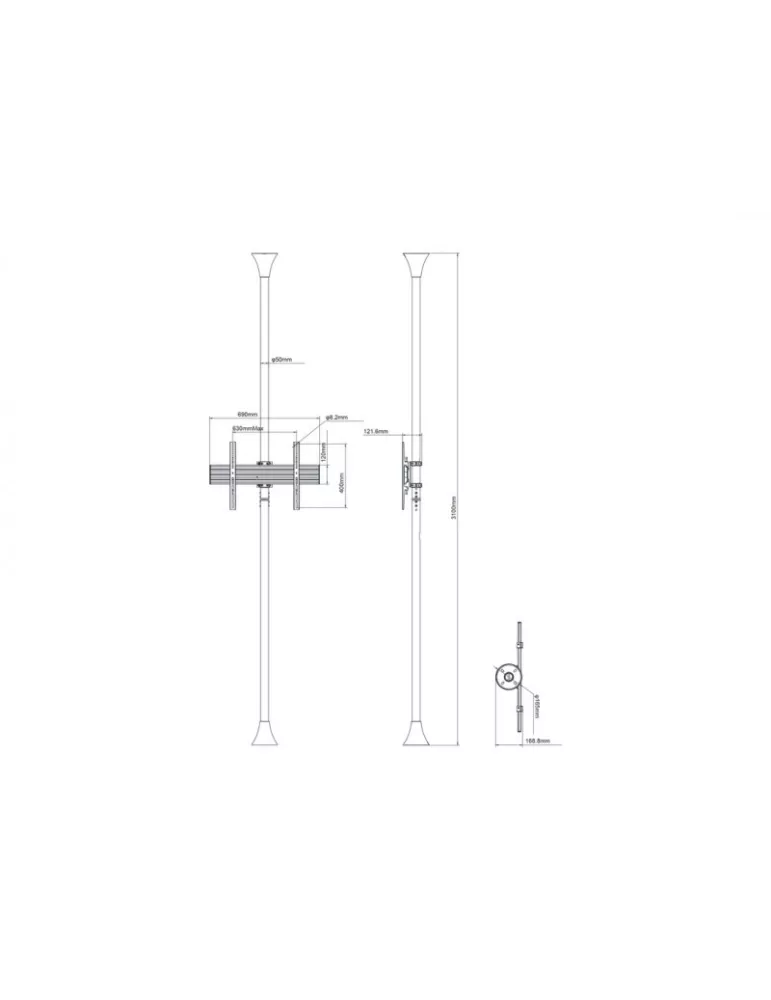 MULTIBRACKETS 5686 Soporte sol plafond Multibrackets Soporte de suelo a techo Pro MBFC1U Blanco - Pantalla 40 -65  VESA Max 60