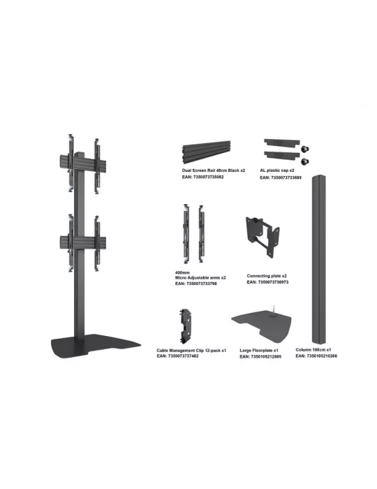 MULTIBRACKETS 6764 Soporte sol Multibrackets Columna de pie Pro MBFSC2U 180 - 2 pantallas 40 -75  VESA Max 400x400 MULTIBRACKE