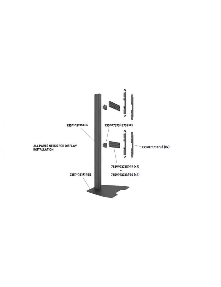 MULTIBRACKETS 6764 Support sol Multibrackets Floorstand Column Pro MBFSC2U 180 - 2 screens 40 -75  VESA Max 400x400 MULTIBRACK
