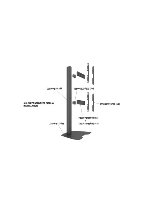 MULTIBRACKETS 6764 Soporte sol Multibrackets Columna de pie Pro MBFSC2U 180 - 2 pantallas 40 -75  VESA Max 400x400 MULTIBRACKE