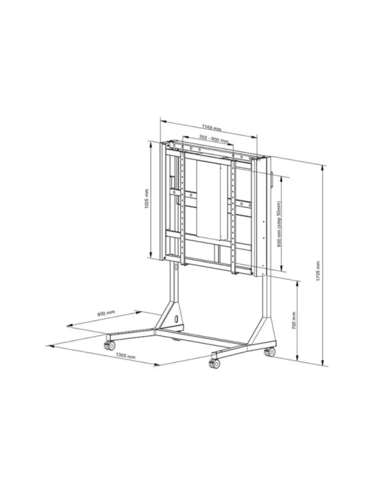 MULTIBRACKETS 1145 Support à roulettes motorisé Multibrackets Motorized Floorstand - écran 42" -110" VESA Max 350x900