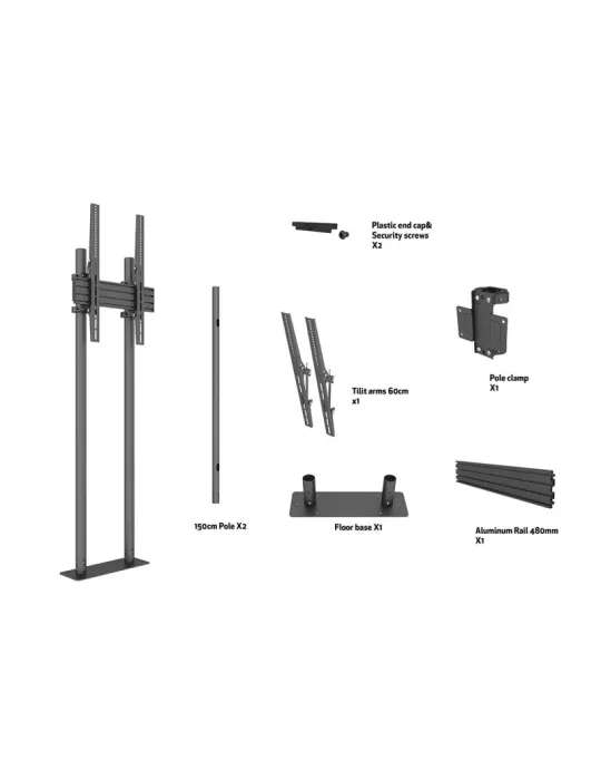 MULTIBRACKETS 8953 Multibrackets Dual Pole Floormount Pro 65  -90   REF  MULTIBRACKETS MUL8953 | MusicGoodDeal