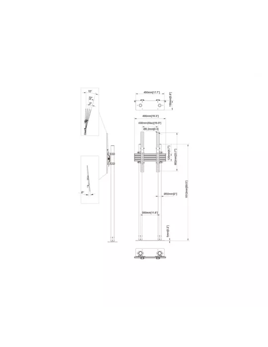 MULTIBRACKETS 8953 Multibrackets Soporte flotante doble Pro 65  -90   REF  MULTIBRACKETS MUL8953 | MusicGoodDeal