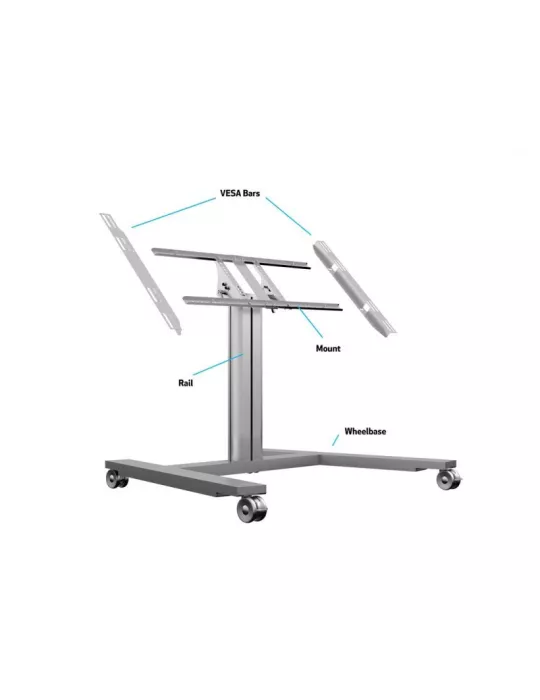 MULTIBRACKETS 6829 Soporte móvil inclinable 90  Multibrackets Public Display Stand 80 HD Wheelbase Single Silver - écran 32 -5