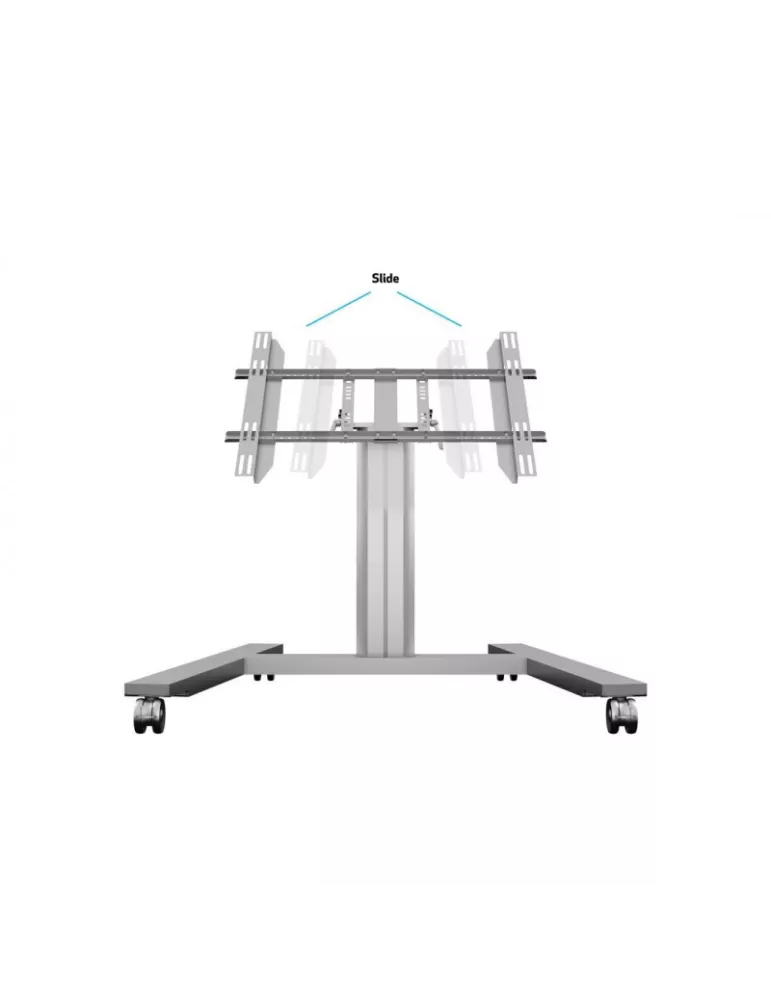 MULTIBRACKETS 6829 Support mobile inclinable 90° Multibrackets Public Display Stand 80 HD Wheelbase Single Silver - écran 32"-5