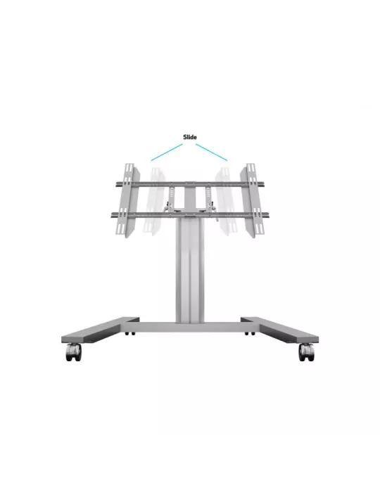 MULTIBRACKETS 6829 Support mobile inclinable 90° Multibrackets Public Display Stand 80 HD Wheelbase Single Silver - écran 32"-5