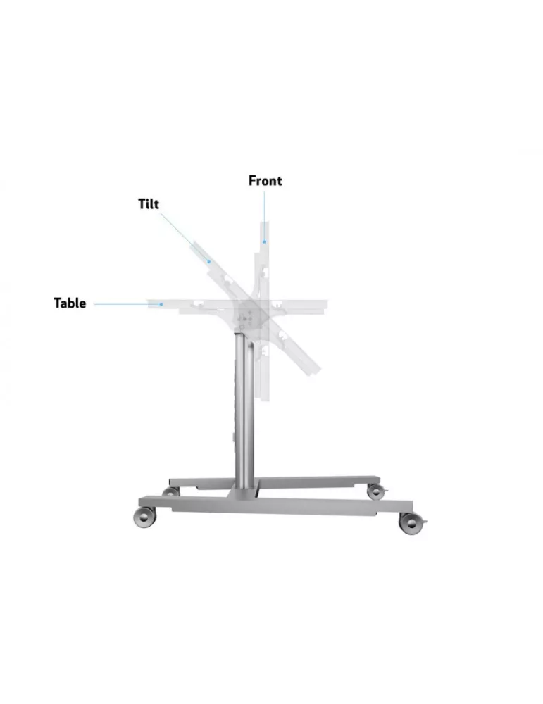 MULTIBRACKETS 6829 Support mobile inclinable 90° Multibrackets Public Display Stand 80 HD Wheelbase Single Silver - écran 32"-5