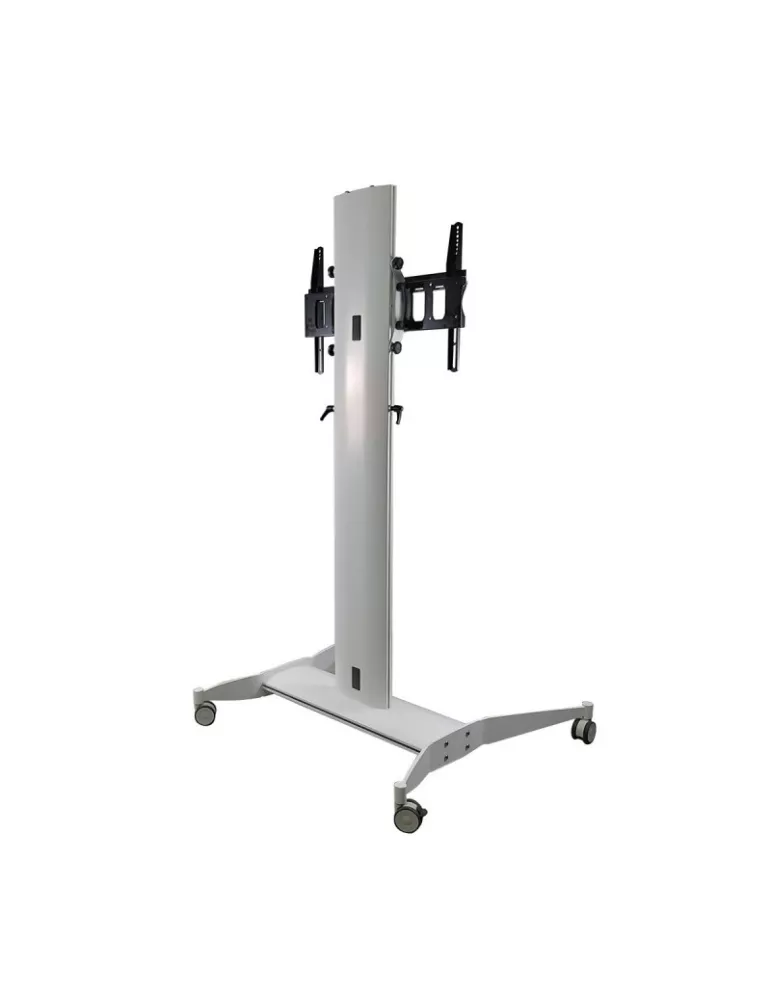 EUROMET 18885 Mobile Floor Stand White SLIDE MAXI Cart Ecran Vesa Max 600x400 EUROMET EUR18885 | MusicGoodDeal