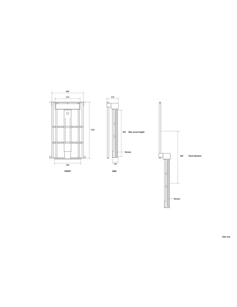 MULTIBRACKETS 5247 Lift motorisé a encastré Multibrackets Motorized Drop Down TV Lift - écran 55 -75  VESA Max 600x600 MULTIBR