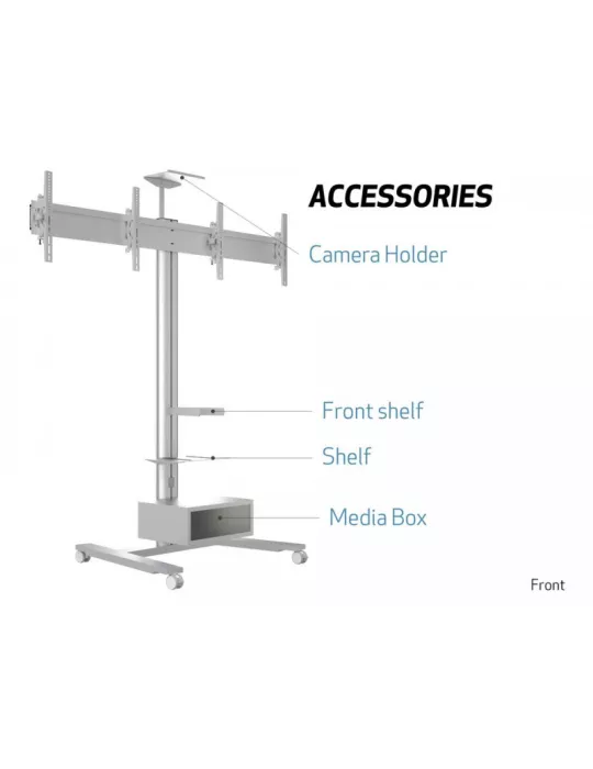 MULTIBRACKETS 5365 Support mobile Double ecrans Multibrackets Public Display Stand 180 HD Dual - 2 écrans 40"-60" VESA Max 800x