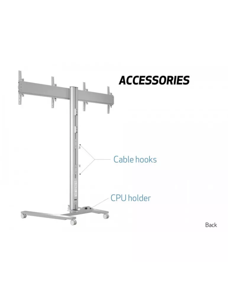 MULTIBRACKETS 5365 Soporte móvil Doble ecran Multibrackets Public Display Stand 180 HD Dual - 2 pantallas 40 -60  VESA Max 800