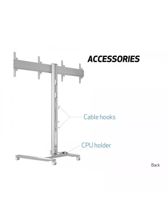 MULTIBRACKETS 5365 Mobiler Ständer Doppelbildschirme Multibrackets Public Display Stand 180 HD Dual - 2 Bildschirme 40 -60  VE