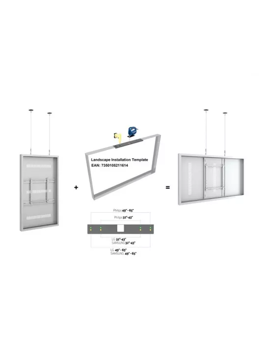 MULTIBRACKETS 3724 Caisson avec Elingues Multibrackets Enclosure 65" Wire Medium White