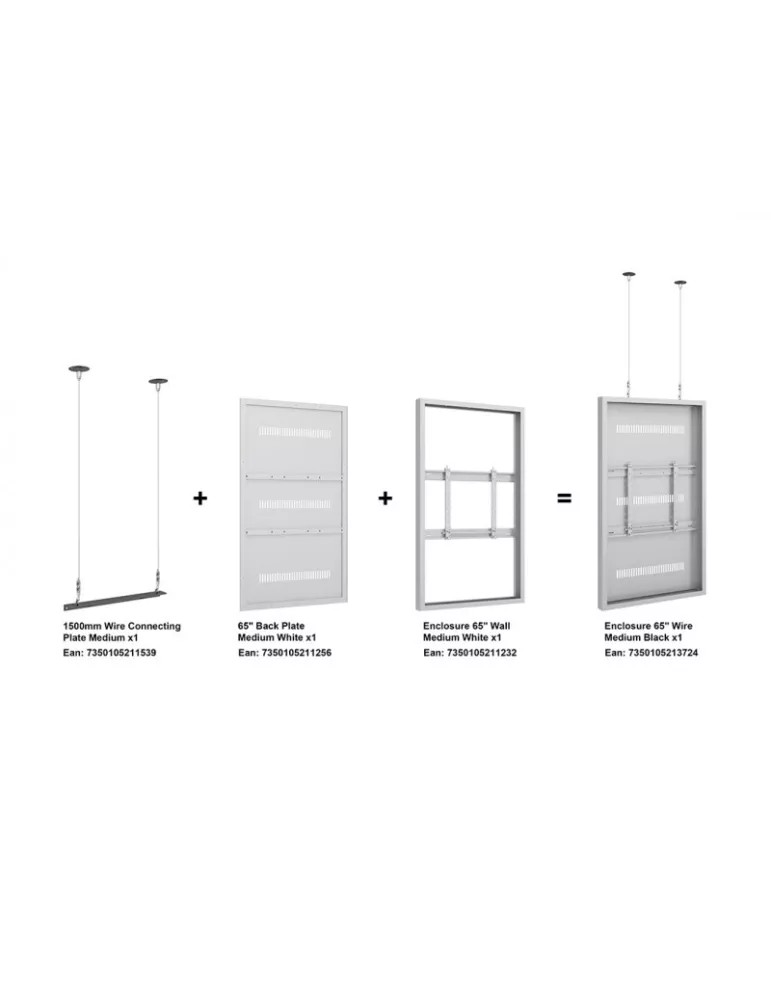 MULTIBRACKETS 3724 Caisson avec Elingues Multibrackets Enclosure 65" Wire Medium White