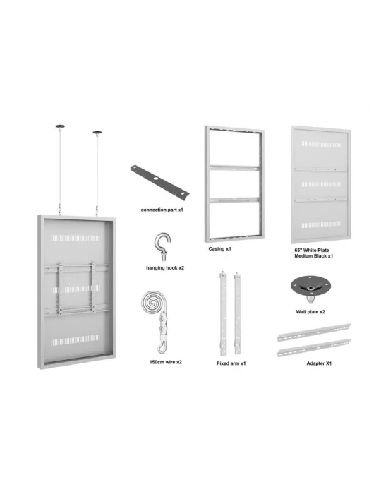 MULTIBRACKETS 3724 Caisson avec Elingues Multibrackets Enclosure 65" Wire Medium White
