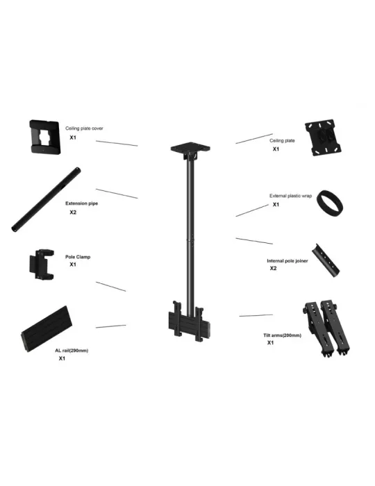 MULTIBRACKETS 3897 Soporte de techo Multibrackets MBC1U Ceiling Mount Pro - Pantalla de 24 -42  VESA Máx. 200x200 MULTIBRACKET