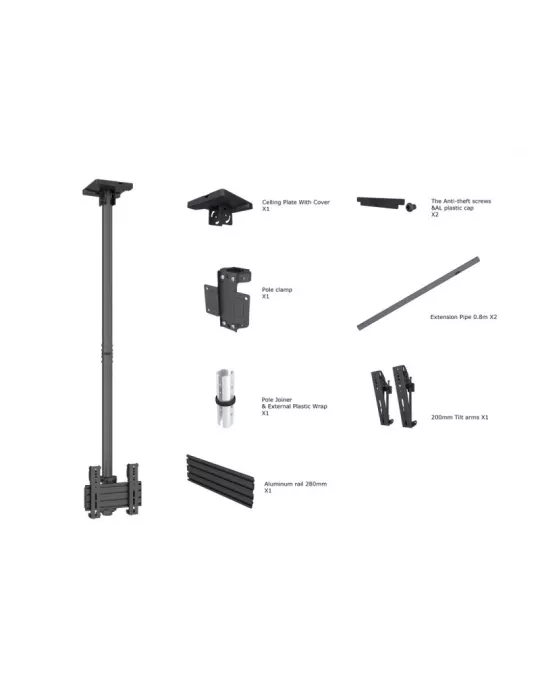 MULTIBRACKETS 3897 Deckenhalterung Multibrackets MBC1U Ceiling Mount Pro - 24 -42 -Bildschirm VESA Max 200x200 MULTIBRACKETS M