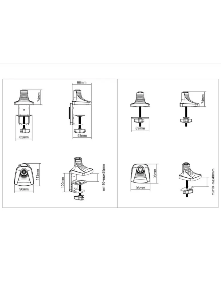 MULTIBRACKETS 3255 Support de table articulé Multibrackets Deskmount Gas Spring Single - écran de 15  - 30  VESA Max 100x100 M