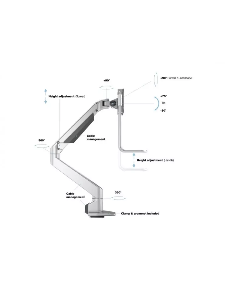 MULTIBRACKETS 2598 Articulated table support with handle Multibrackets Gas Lift Arm Single - 15 - 32  screen VESA Max 100x100