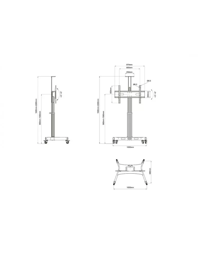 MULTIBRACKETS 5834 Motorisierte mobile Halterung Bildschirm 32  -75   VESA Max 800x500 REF  MULTIBRACKETS MUL5834 | MusicGoodD