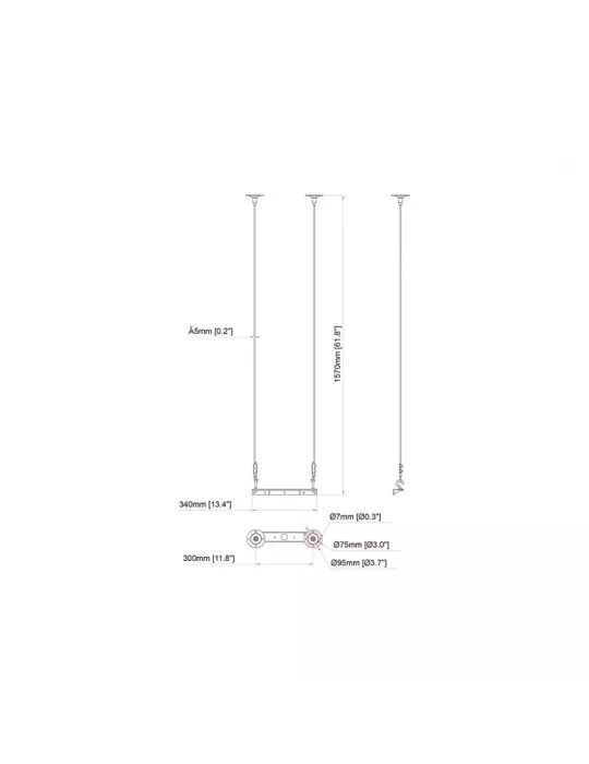 MULTIBRACKETS 1522 Ceiling sling support Multibrackets 1500mm Wire Connecting Plate Small MULTIBRACKETS MUL1522 | MusicGoodDea
