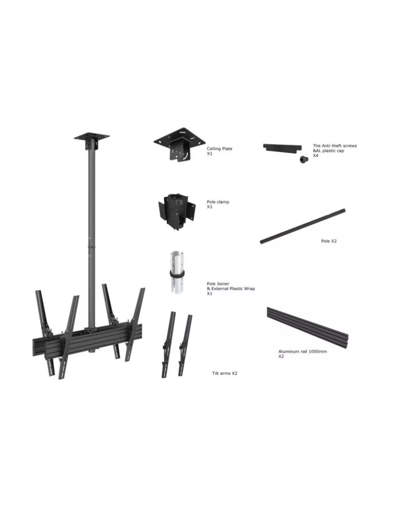 MULTIBRACKETS 6232 Ceiling Mount Multibrackets MBC1UX2HD Ceiling Mount Pro 2 screens ref  MULTIBRACKETS MUL6232 | MusicGoodDea