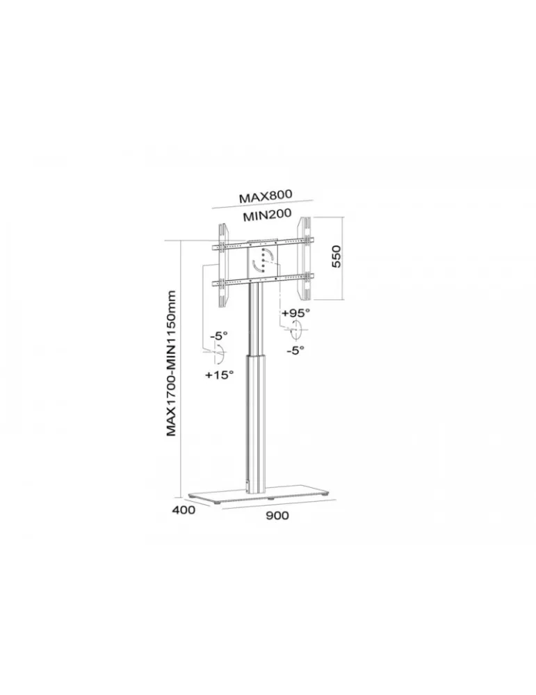 MULTIBRACKETS 6041 Soporte de suelo motorizado Multibrackets Soporte de suelo motorizado - écran 30 -60  Vesa Max 800x400 MULT