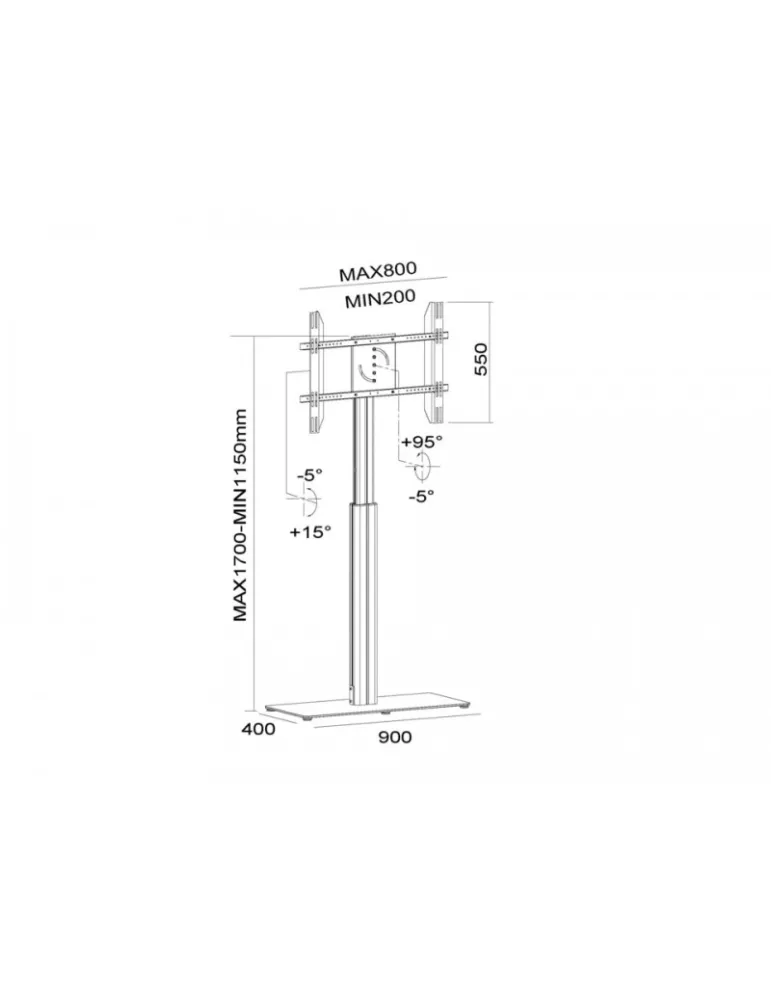 MULTIBRACKETS 6058 Support de sol motorisé Multibrackets Motorized Display Stand Floorbase pour écran 30 -60  Charge 40kg Vesa