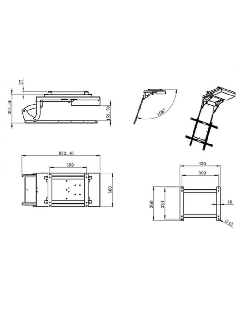 MULTIBRACKETS 9585 Soporte de techo motorizado invertido Multibrackets Soporte de techo motorizado invertido - écran 32 -70  V