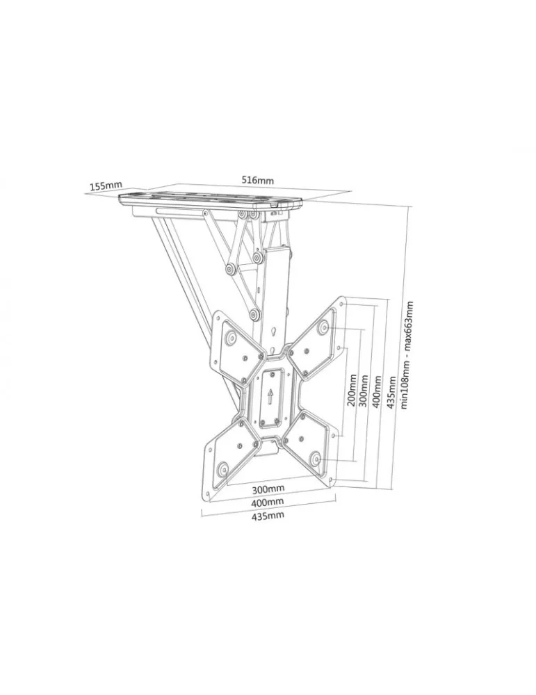 MULTIBRACKETS 1028 Motorisierte Deckenhalterung Multibrackets Motorized Ceiling mount - 32 -55 -Bildschirm Vesa Max 400x400 MU