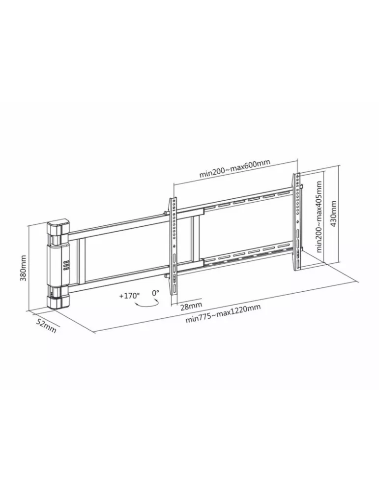 MULTIBRACKETS 2642 Motorisierte Wandhalterung Multibrackets Motorized Swing Mount X-Large (RF) - 42 -75 -Bildschirm Vesa Max 6