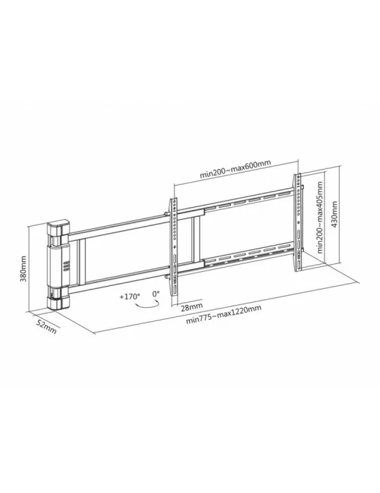 MULTIBRACKETS 2642 Soporte mural motorizado Multibrackets Soporte giratorio motorizado X-Grande (RF) - écran 42 -75  Vesa Max