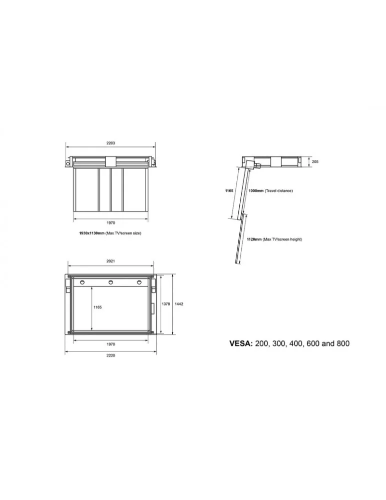 MULTIBRACKETS 5506 Ausziehbare Deckenhalterung Multibrackets Motorized Ceilingmount Inverted Extensional w lid - 65 -86 -Bilds