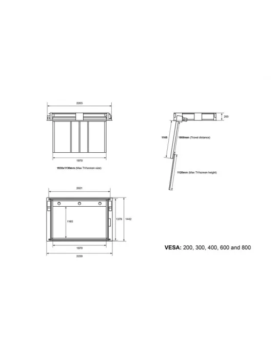 MULTIBRACKETS 5506 Ausziehbare Deckenhalterung Multibrackets Motorized Ceilingmount Inverted Extensional w lid - 65 -86 -Bilds