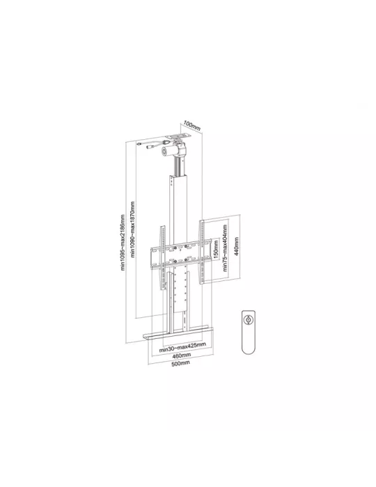 MULTIBRACKETS 6787 Support plafond Multibrackets Motorized TV Lift Ceiling Drop Down - écran 32 -55  VESA Max 400x400 MULTIBRA