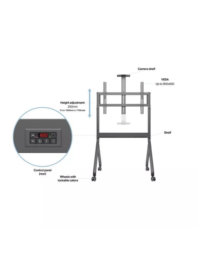 MULTIBRACKETS 7418 Soporte de suelo móvil motorizado para colaboración 55-86   REF  MULTIBRACKETS MUL7418 | MusicGoodDeal