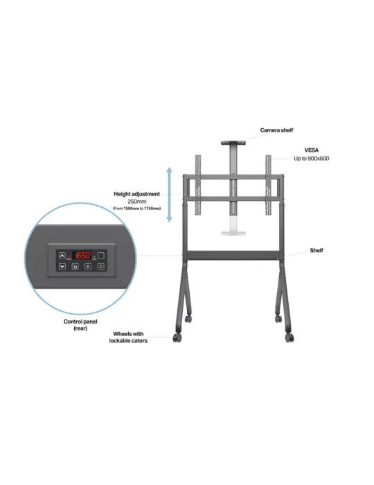 MULTIBRACKETS 7418 Motorized Mobile Collaboration Floorstand 55-86   REF  MULTIBRACKETS MUL7418 | MusicGoodDeal