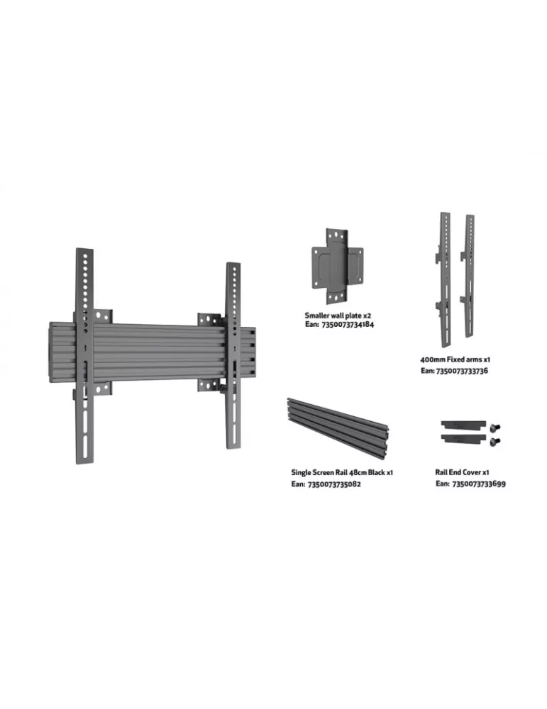 MULTIBRACKETS 4059 Support mural fixe Multibrackets Wallmount Pro MBW1U 400 Fixed Black - écran 40"-65" VESA Max 400x400