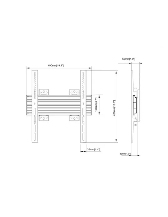 MULTIBRACKETS 4059 Multibrackets Wallmount Pro MBW1U 400 Fixed Black - 40 -65  screen VESA Max 400x400 MULTIBRACKETS MUL4059 |