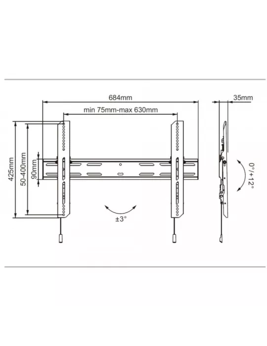 MULTIBRACKETS 6690 Tilting wall mount Multibrackets Universal Wallmount Outdoor - 40 -75  screen VESA Max 600x400 MULTIBRACKET