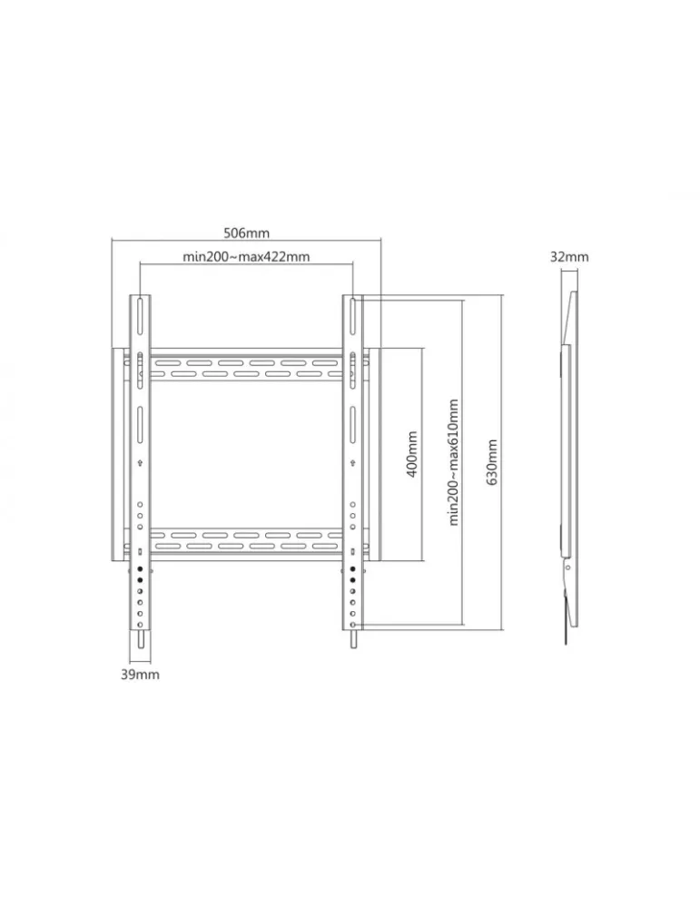 MULTIBRACKETS 8830 Universal Wallmount HD Portrait 100kg 400x600 REF  MULTIBRACKETS MUL8830 | MusicGoodDeal