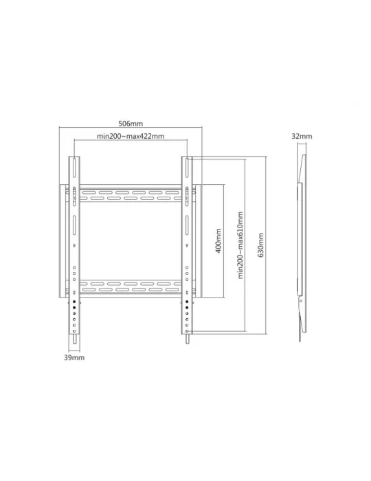 MULTIBRACKETS 8830 Support mural  Wallmount HD Portrait 100kg 400x600 REF: