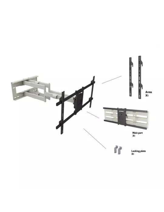 MULTIBRACKETS 6881 Soporte de Pared Articulado Doble Blanco Multibrackets Brazo de Largo Alcance 91cm Doble para Pantallas LCD
